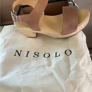 Nisolo Leather all day open toe clogs